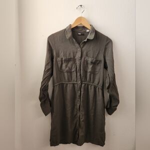 BDG Urban Outfitters Shirt Dress Women's Olive Green Knee Length Medium‎